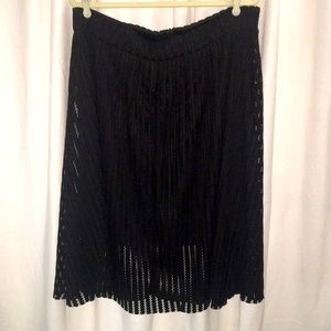 Torrid Lace Overlay Raw Hem Midi Circle Skirt sz18